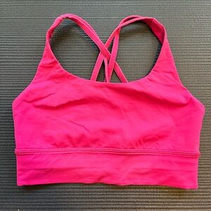 Lululemon Energy Longline Bra, Fuchsia, Size 6